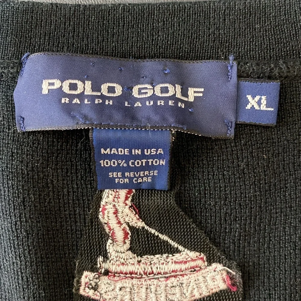 Polo Golf Ralph Lauren Black Mens V Neck Sweater Vest in Size XL.